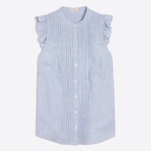COPY - J. Crew Sleeveless Ruffle Pinstripe Top